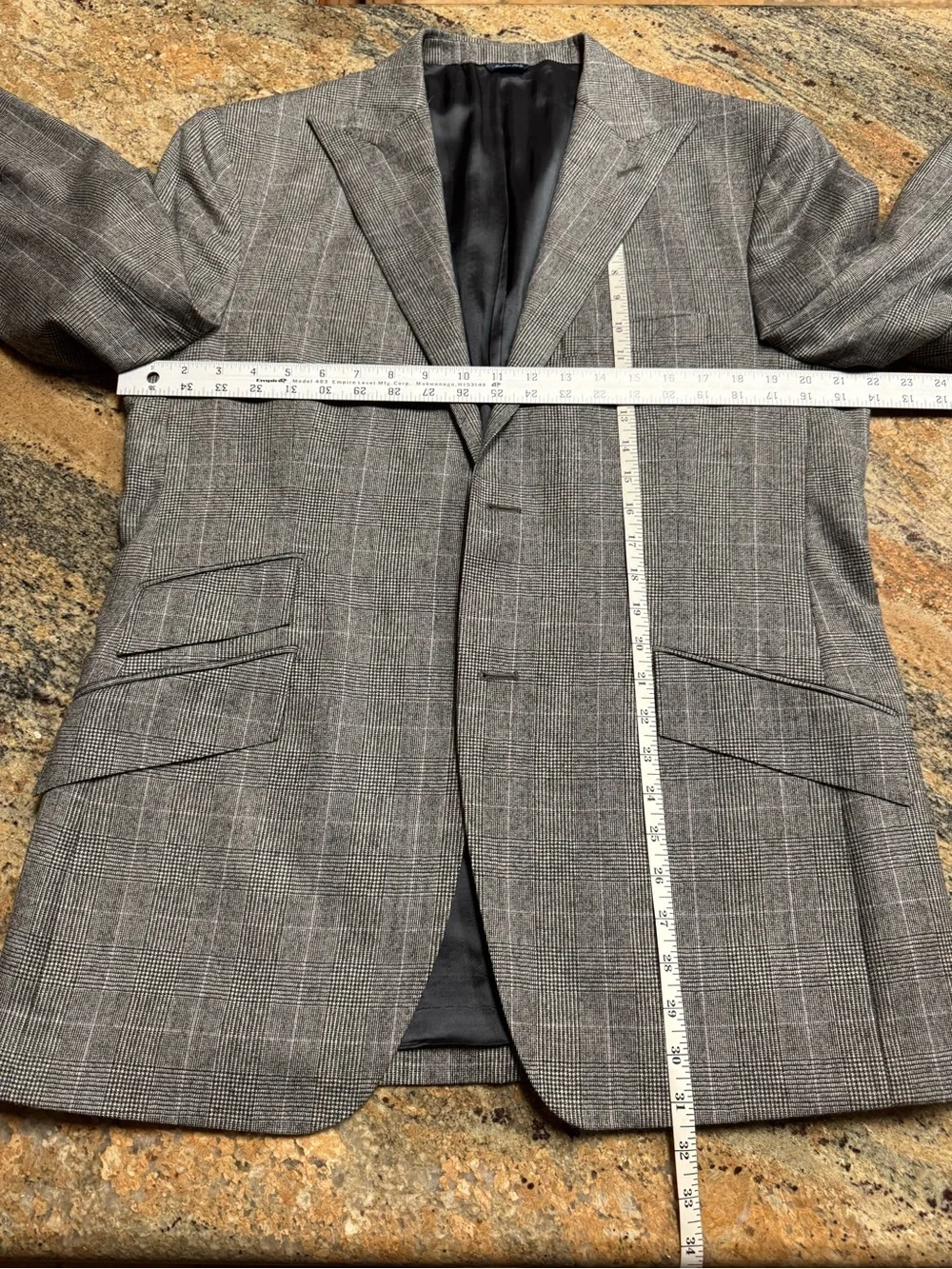 Men's Gray Windowpane single breasted suit